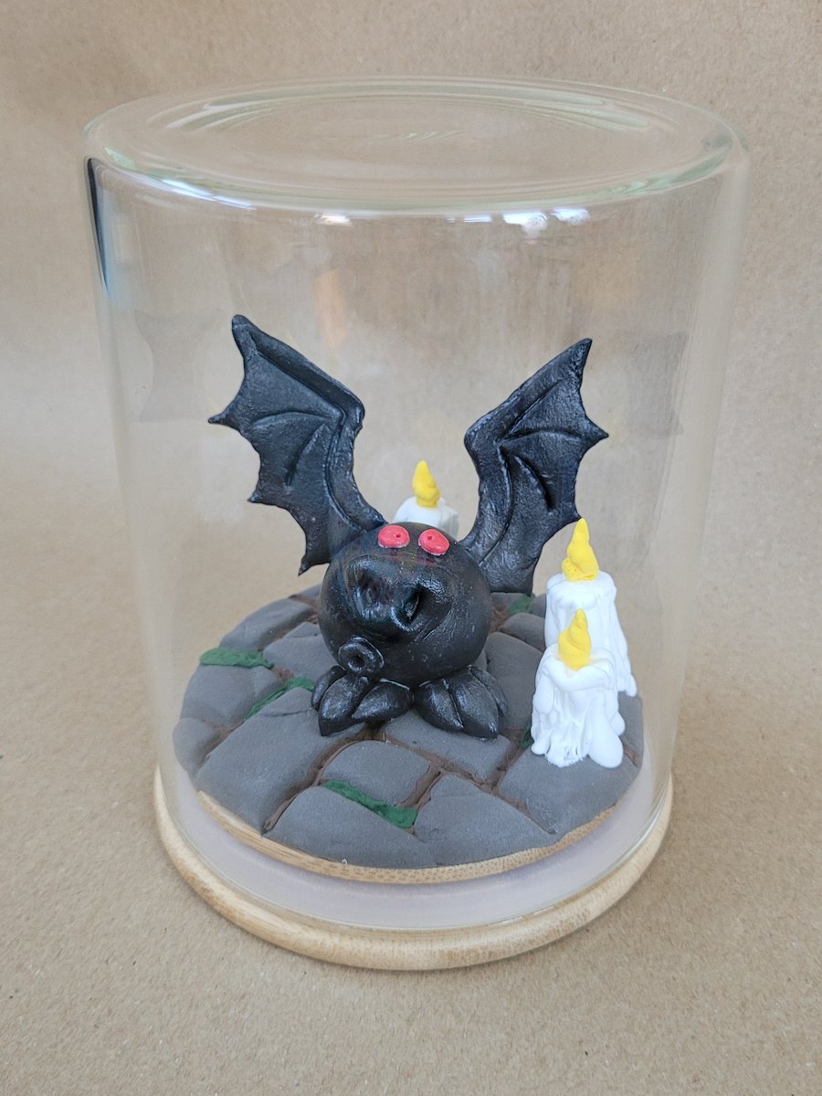 Batty for you - handmade Bat ornament in a glass jar