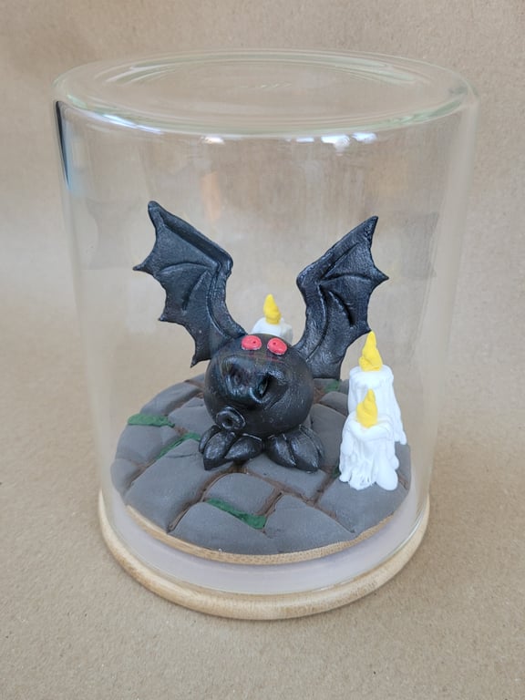 Batty for you - handmade Bat ornament in a glass jar