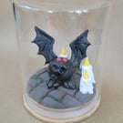 Batty for you - handmade Bat ornament in a glass jar