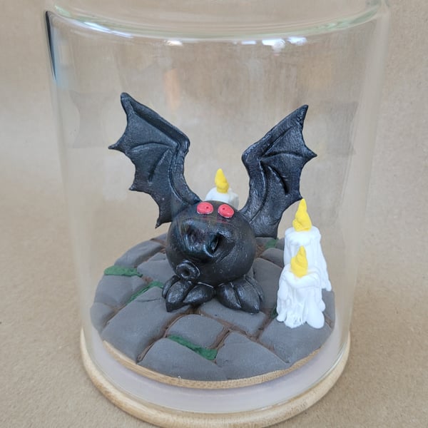 Batty for you - handmade Bat ornament in a glass jar