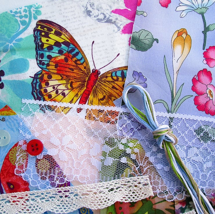 Mini Butterflies and flowers slow stitching or ... - Folksy