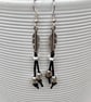 Leather Earrings, Silver Feather Boho Earrings Dainty Gift For Women - Image 1