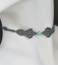 Gray Macrame Choker Necklace with Turquoise gemstone 