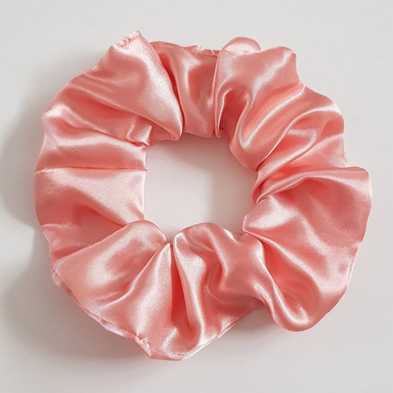 Pale Pink Satin Scrunchie - Gentle Handmade Hair Tie