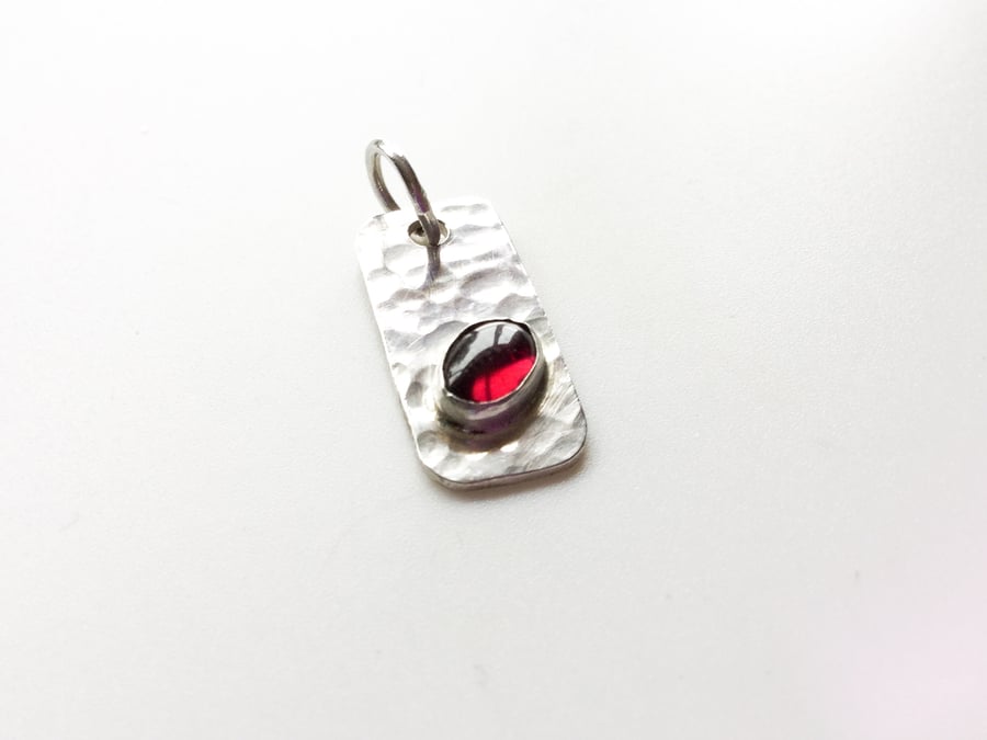 Garnet Sterling Silver Pendant