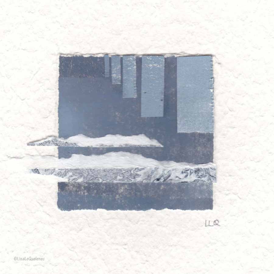 Coastal inspired original abstract minimalist paper collage no.11