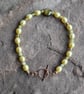Green Pearl Bracelet with Faceted Tourmaline -  Rose Gold Filled Toggle Clasp - Image 3