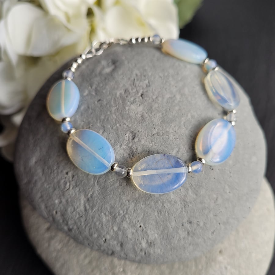Opalite and Sterling Silver Bracelet