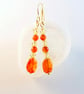 Carnelian Earrings With Yellow Swarovski Crystals - Handmade In Devon - Image 5