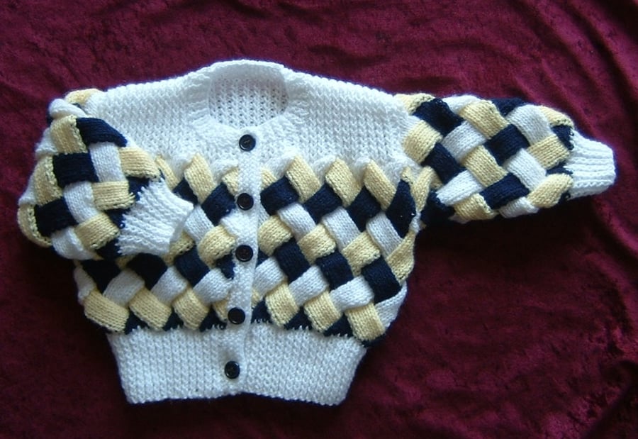 hand knitted baby cardigan ( ref F 499)
