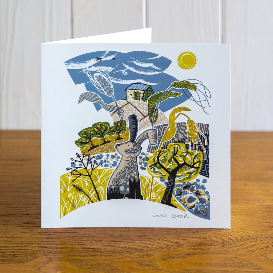 Majestic Animals Hare greetings card, blank inside