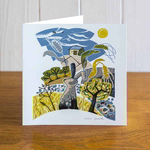 Majestic Animals Hare greetings card, blank inside