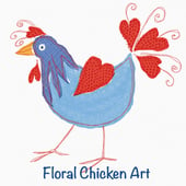 Floral Chicken Art