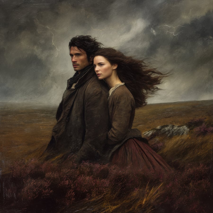 Wuthering Heights Fine Art Print - Brontë Inspired Wall Art - 40cm x 40cm