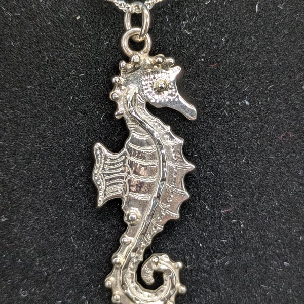 Seahorse pendant, Sea jewellery, Sterling silver necklace