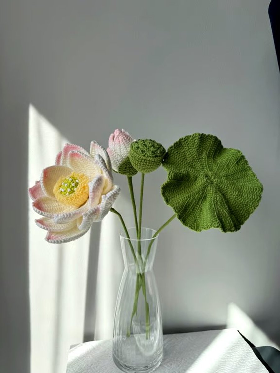 Handmade Lotus Water Lily for July Birthday Gift Home Decor and Gift Ideas 