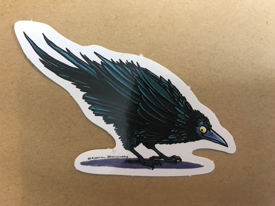 Crow cartoon illustration sticker