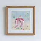 Giovanni the Clown - Illustrated Art Print - Playroom Art