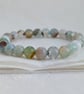 Agate gemstone elastic bracelet in coastal colours