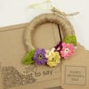 Crochet Primula Mini Wreath - Alternative to a Card