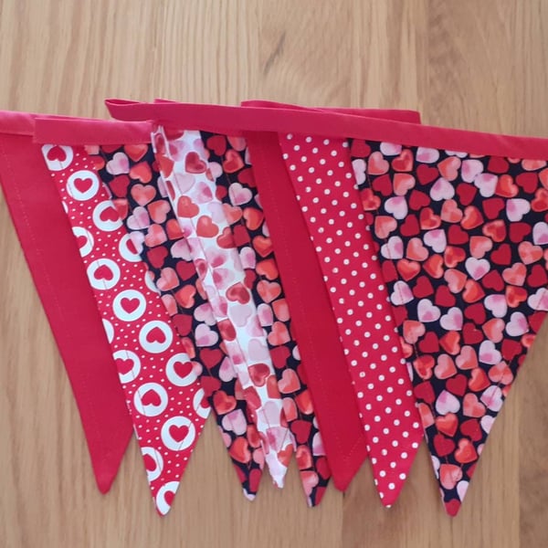 Handmade Valentines Fabric Bunting