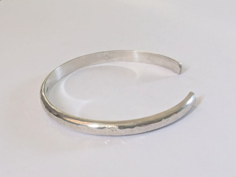 Textured Bangle, Sterling Silver