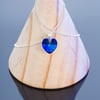 Swarovski Blue Heart Pendant on Sterling Silver Chain