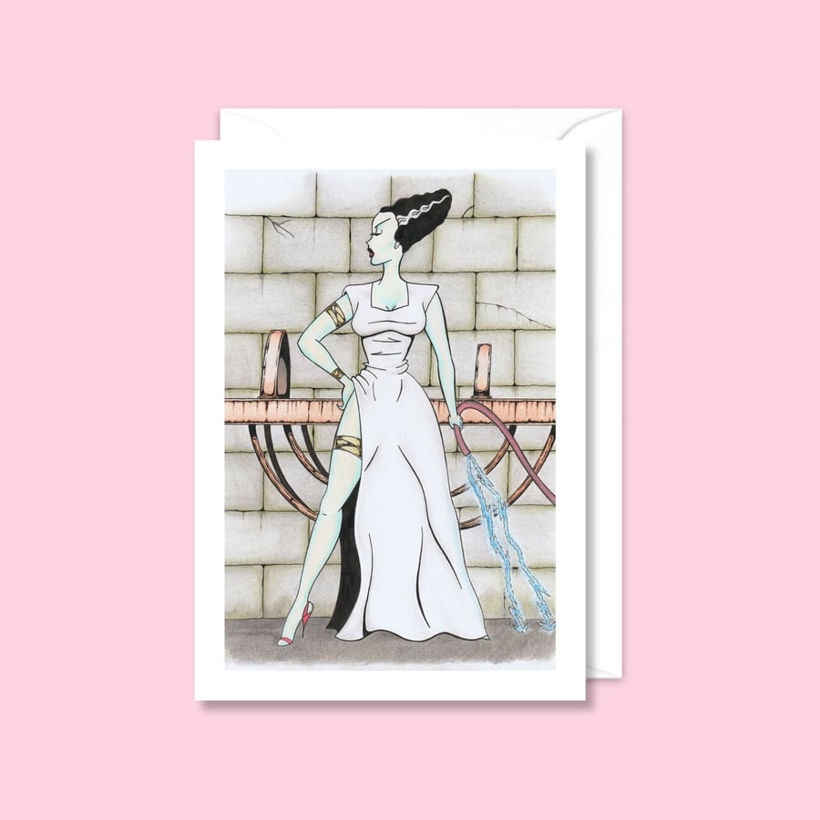 The Bride Greeting Card: Gothic Cartoon Horror Birthday Card (501)