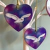 Perfectly Imperfect - Heart shaped ceramic Owl ornament - a 'second'