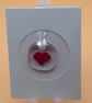 Heart on Clear Fused Glass Card