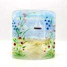 Curved Glass Panel with Pretty Sea Scene 