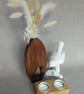 Wood Dried Flower Vase with Cutout Upcycled Reclaimed Wood Vase Dark Oak Finish - Image 8