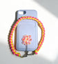Pink & Yellow Macrame Phone Strap with Auspicious Knot Charm - Image 1
