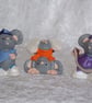 Ceramic Hand Painted Small Grey Mice Animals Children Figurine Ornaments. - Image 1