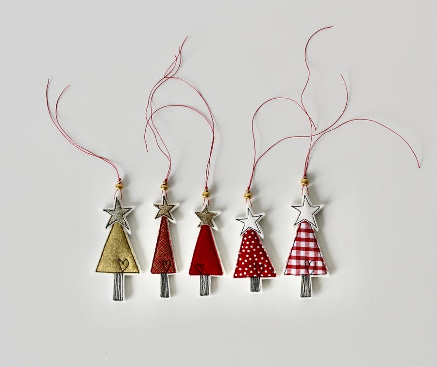 'Christmas Tree Parcel Toppers' - Pack of 5