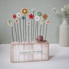 Clay and Button Flower Garden with Snail 'I Love my Garden'