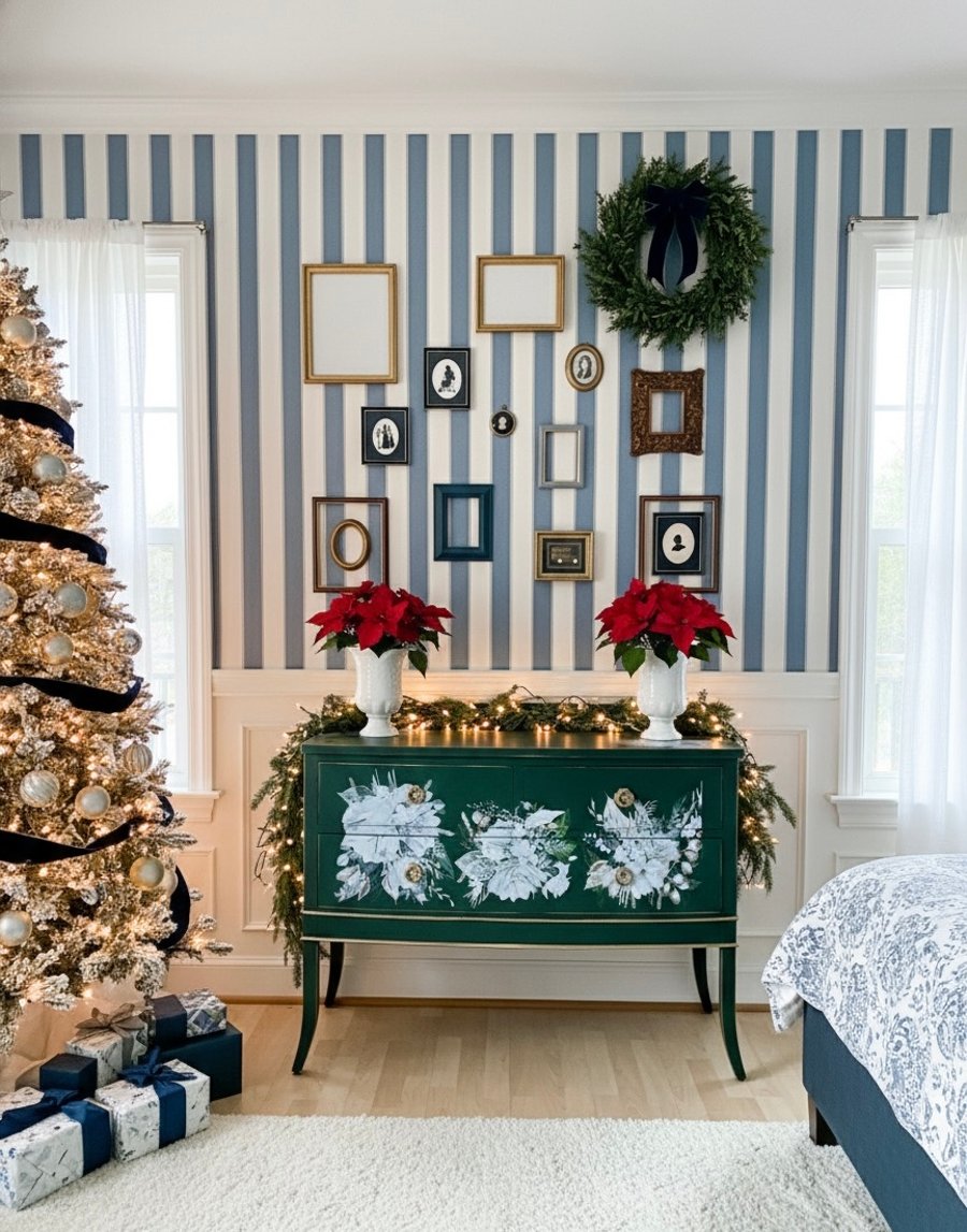 Vintage Solid  Chest of Drawers in Unique Design, bespoke painted