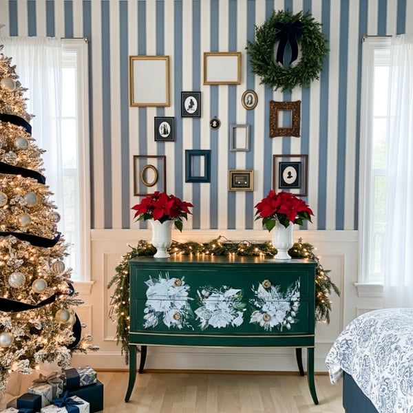 Vintage Solid  Chest of Drawers in Unique Design, bespoke painted