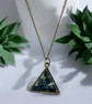 Chrysocolla Brass plated Triangle Worry Stone Necklace - Free Postage - Image 8