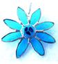 Dichroic Daisy Turquoise Suncatcher Handmade Stained Glass - Image 5
