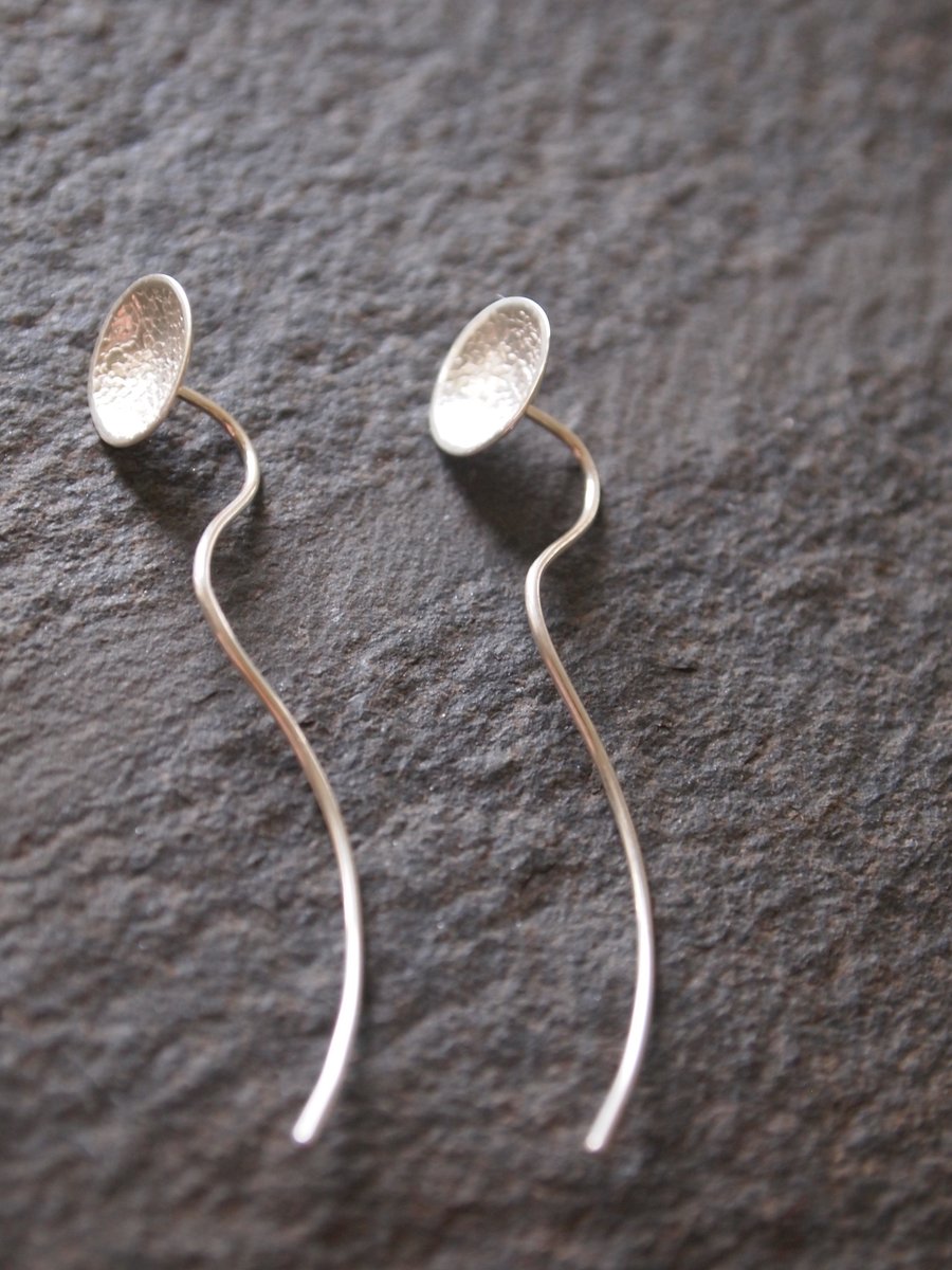 Silver Stud Earrings - Unusual Earrings - Unique Jewellery - Handmade