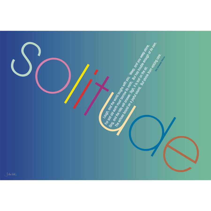 14 - 'SOLITUDE' TYPOGRAPHICAL POETRY POSTER
