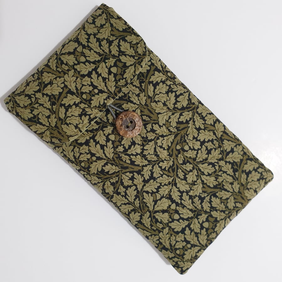 Floral Cotton Padded Mobile Phone or Glasses Case with Button Fastener