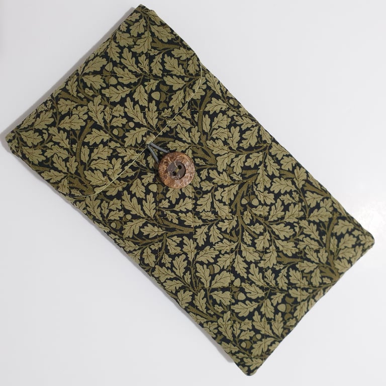 Floral Cotton Padded Mobile Phone or Glasses Case with Button Fastener