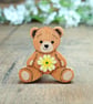 Primrose Brooch Pin, Handmade Primrose Teddy Bear Gift, February Birth Flower - Image 1