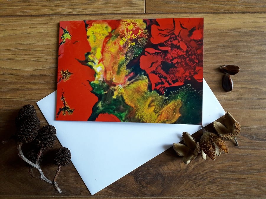 Blank Greetings Card - Poppy Fields