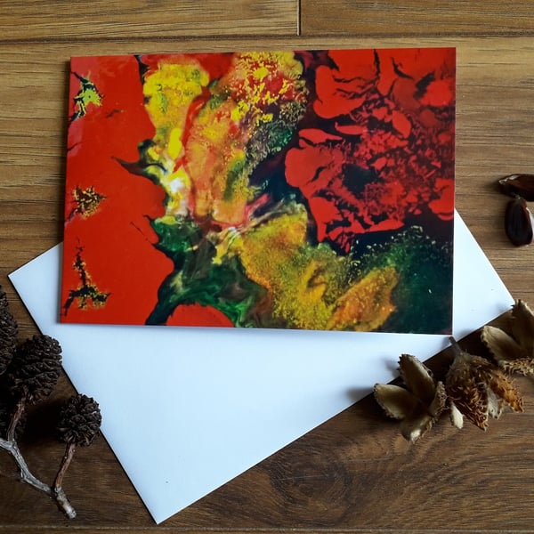 Blank Greetings Card - Poppy Fields