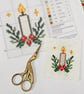 Simple Christmas Christingle Candle Cross Stitch Pattern Chart Perfect for Cards