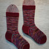 Luxury hand knitted socks, SMALL size 4-5, Silk, Alpaca, Wool blend 