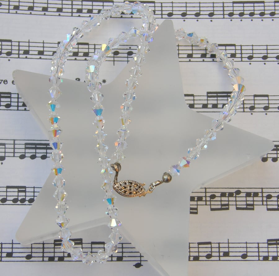 Swarovski clear AB crystal necklace.